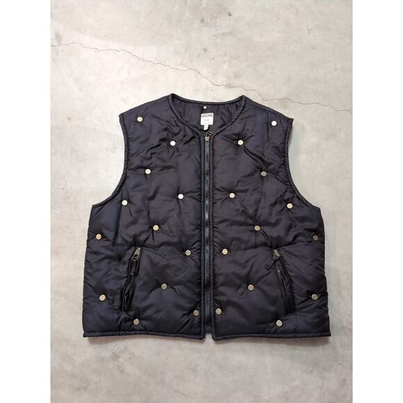 VTG Moschino Black Studded Best Mens 40 Full Zip Peace Sign